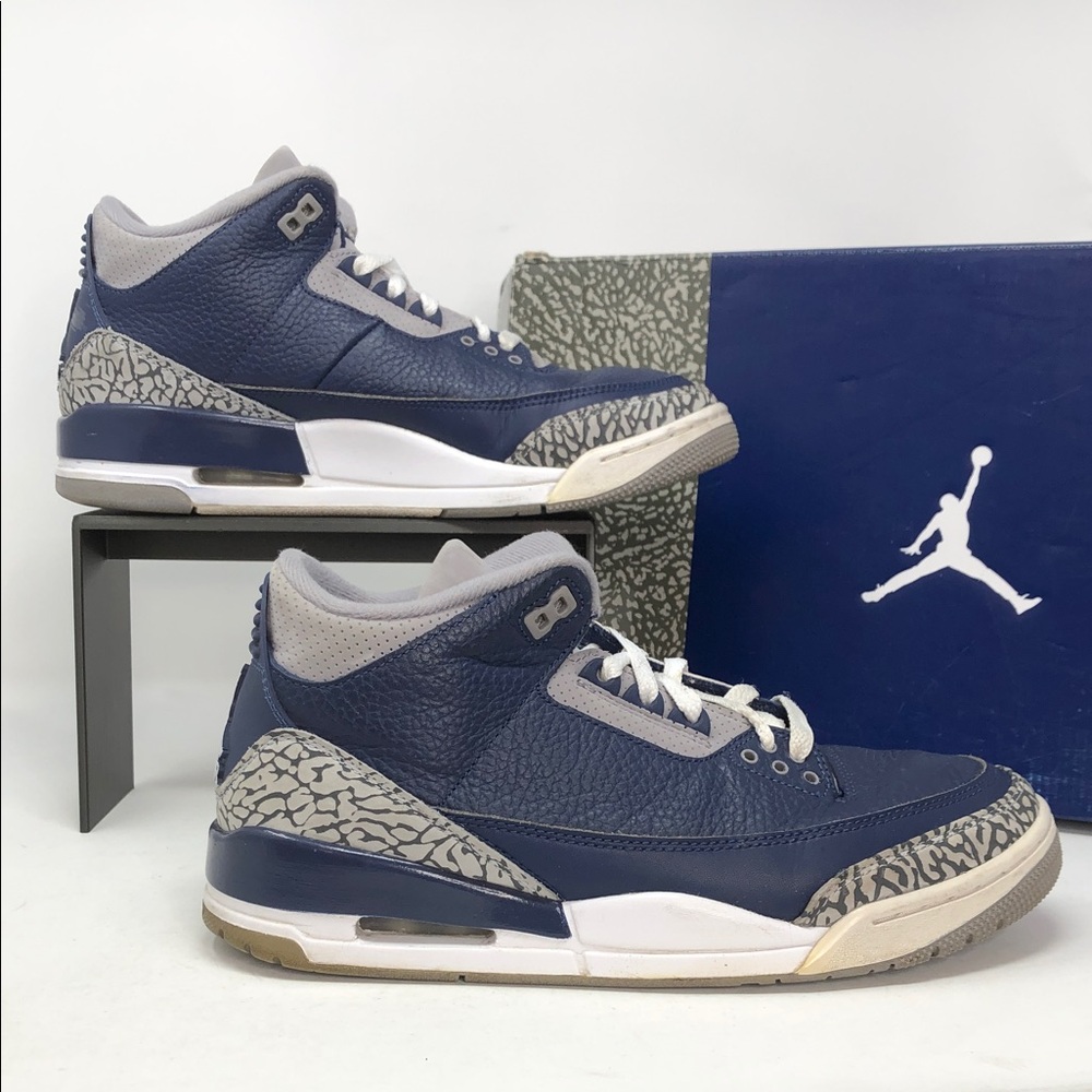 Air Jordan 3 Georgetown CT8532-401 Midnight Navy Men’s Sneakers - Size 8.5
